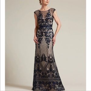 Eveling Navy Lace Evening Gown